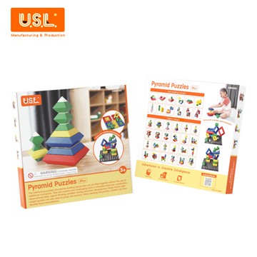 《台灣製USL遊思樂》教具 百變金塔(24PCS,英文彩盒) 東喬精品百貨