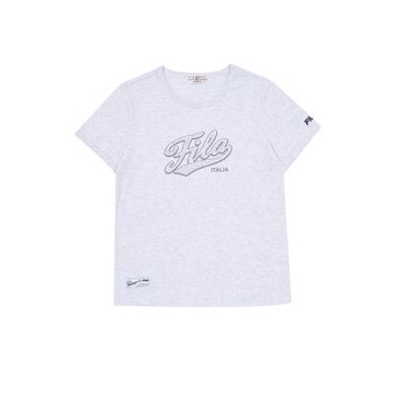 FILA 女短袖圓領T恤-淺麻灰 5TEA-1455-MY