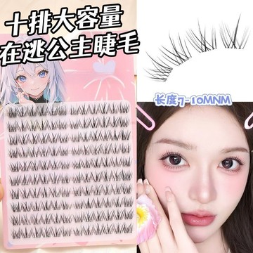 免膠化妝師120懶人風吹魚尾仙子假睫毛自然素顏媽生仿真凌亂