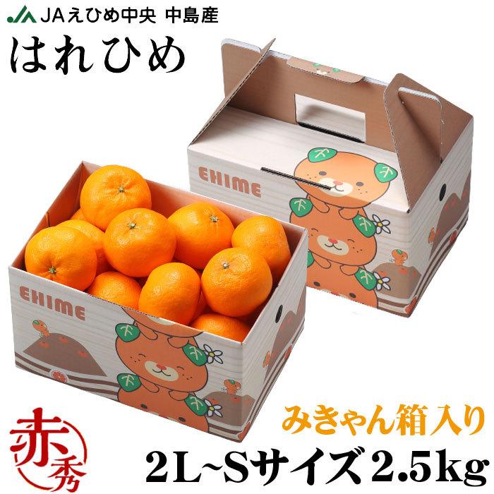 お歳暮 みかん はれひめ 赤秀 2L〜2Sサイズ 2.5kg みきゃん箱入り 愛媛県産 JAえひめ中央 中島選果場 ミカン 蜜柑