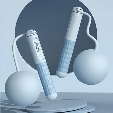 三次方 兩用負重跳繩 大球款 藍色  健身運動提升心肺功能與耐力  大直徑65mm 鋼絲繩長約3米  1個