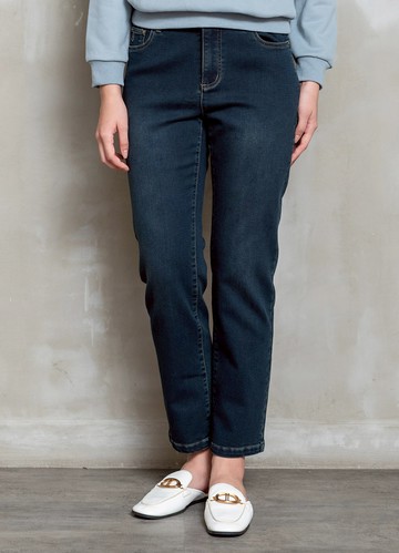 藍調經典鬆緊腰錐形牛仔褲