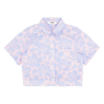 MSGM Kids 扶桑花短袖襯衫