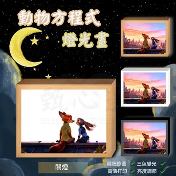 台灣出貨 動物方城市朱迪燈光畫 小夜燈 燈光畫氛圍燈 裝飾氛圍燈 動物方城市周邊 臥室擺件 聖誕禮物 瘋狂動物城燈光畫