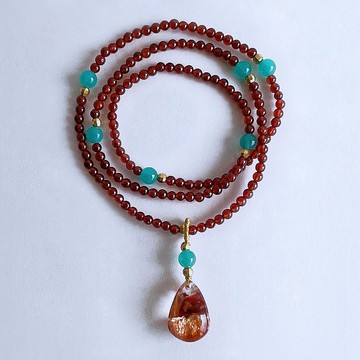 寶石系 天然礦石 紅石榴石 紅幽靈 三圈手鍊