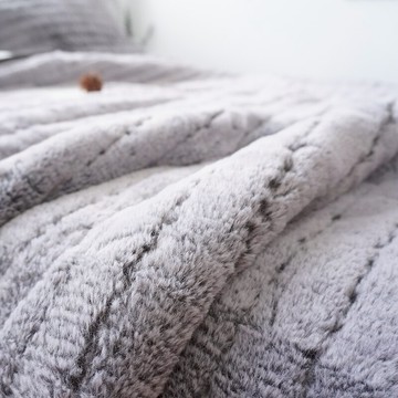 爆款！奢華巨厚仿兔毛絨羊羔絨夾棉絎縫毛毯加大加厚加厚冬季蓋被