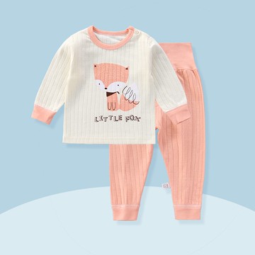 寶寶內衣套裝純棉春秋嬰幼兒秋衣秋褲兒童高腰睡衣全棉打底衫童裝