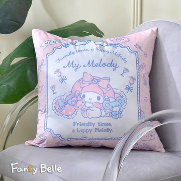 義大利Fancy Belle Sanrio-夢幻甜心美樂蒂 麂皮靠墊 45*45CM
