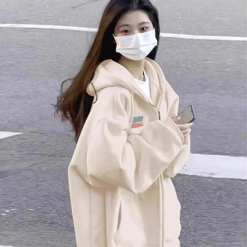 已售9642件💖赤道少女 拉鏈外套女 連帽衛衣 oversize ins 風衣服 設計感 秋冬長袖上衣 潮牌衣服 簡約