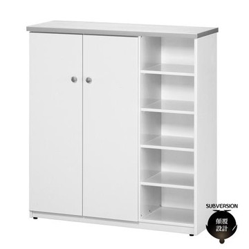 【顛覆設計】防水塑鋼3.2尺雙門開放鞋櫃-寬96x深33x高106cm(多色可選)