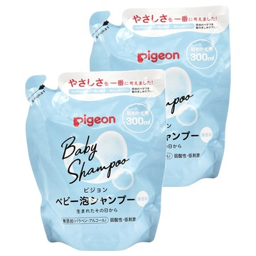 pigeon 貝親 洗髮慕斯補充包 藍色清爽 無香味  300ml  2包