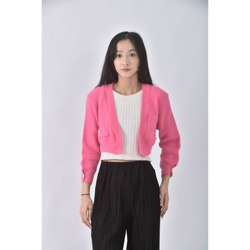 (M) 質感素面粉色外套二手衣