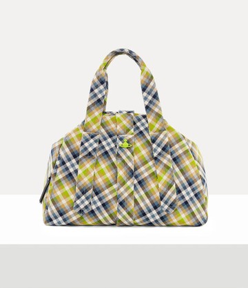 Vivienne Westwood Sydney Weekender Woven Tartan Fluro-tartan
