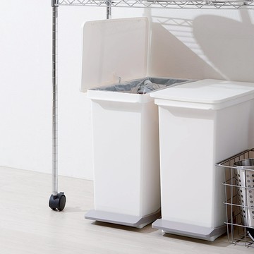 日本 like-it 日製直向踩踏式分類垃圾桶(附輪)-33L