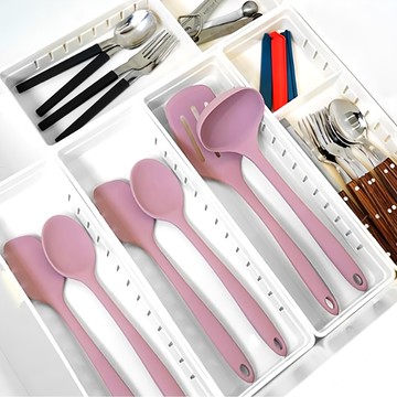 生活食物分隔器可調節抽屜整理器  5個  白色的