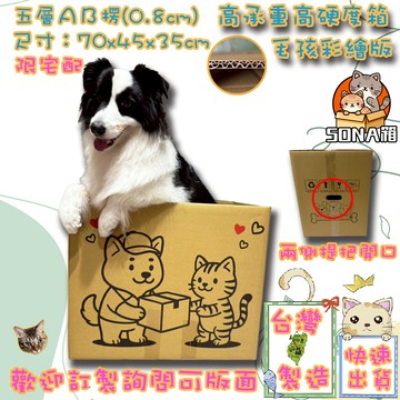 快速出貨 現貨 紙箱 70x45x35cm 五層AB楞 搬家紙箱 出貨紙箱 包材 箱子 厚紙箱 宅配箱 郵局箱 大紙箱