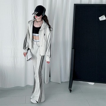 中大女童/親子裝】高級感微喇叭運動套裝