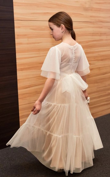 波西米亞風女孩連身裙 適合婚禮 生日 拍照 第一次聖餐