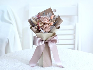 Fl065-02 小型永生花花束-奶茶