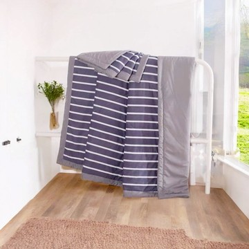 夏季 日式涼被 水洗棉 空調被 雙人被 藍色 現貨