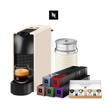【Nespresso】膠囊咖啡機Essenza Mini(四色任選)奶泡機組合 &訂製時光50顆膠囊組/贈咖啡組
