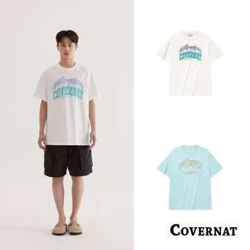 [COVERNAT]25SS 短袖復古美式t 圓領寬鬆休閒t 男女同款 夏季棉透氣T恤（多色任選）