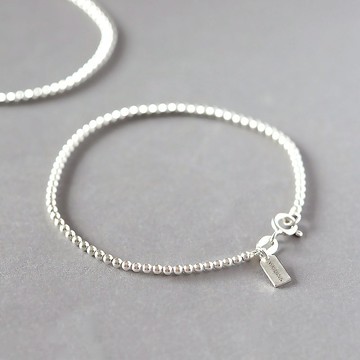 精緻厚實~小珠珠2mm純銀素銀手鍊腳鍊項鍊