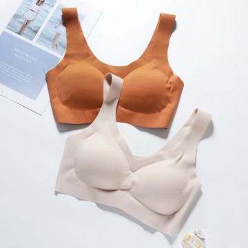 簡約一片式可拆卸插片文胸U型美背心式無痕無鋼圈純色文胸