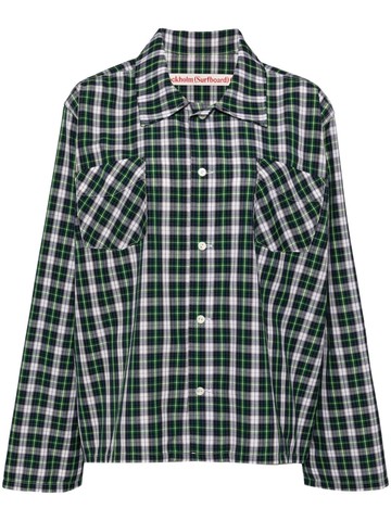 Stockholm Surfboard Club - logo-print shirt - women - Cotton/Polyester - XS - Green