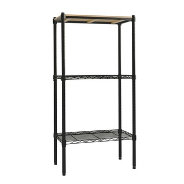 【Y HOUSE】60x30x120公分 松木三層收納層架 置物架 鐵架-烤漆黑