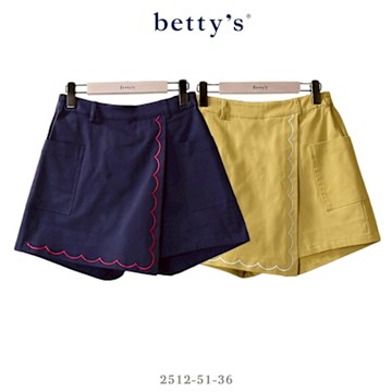 betty’s貝蒂思　雲朵刺繡口袋斜接褲裙(共二色)