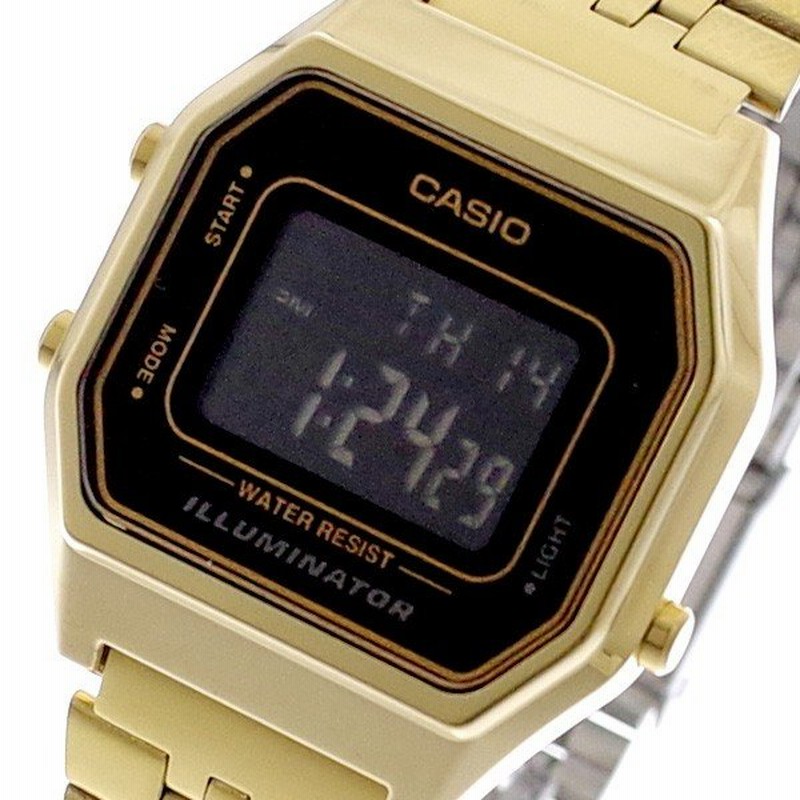 カシオ Casio 腕時計 レディース La680wga 1b クォーツ ブラック ゴールド 通販 Lineポイント最大0 5 Get Lineショッピング