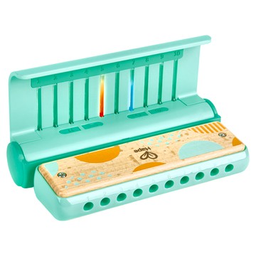 Hape 小小音樂家聲光學習小口琴 3歲以上適用  15.5 x 18 x 4.5cm  綠色  1個