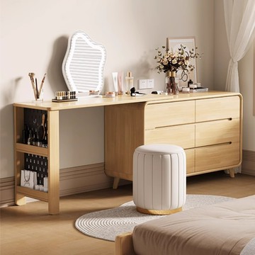 HappyLife 全實木北歐斗櫃梳妝台 Y11729
