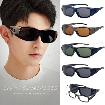 【新品】經典方框偏光墨鏡 包覆式運動套鏡 抗UV400+抗藍光 Polarized墨鏡 防滑鏡腳 防眩光