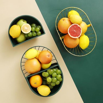 輕奢水果籃鐵藝網紅水果筐創意現代水果盤家用式客廳瀝水籃零食盤