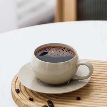 日式草木灰咖啡杯可愛小號主人杯家用陶瓷杯子餐廳網紅杯碟套裝