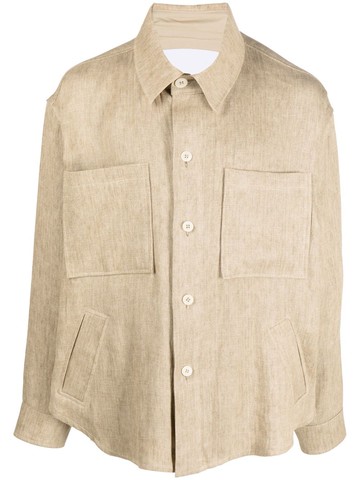 Costumein - long-sleeved linen shirt jacket - men - Linen/Flax - 48 - Neutrals