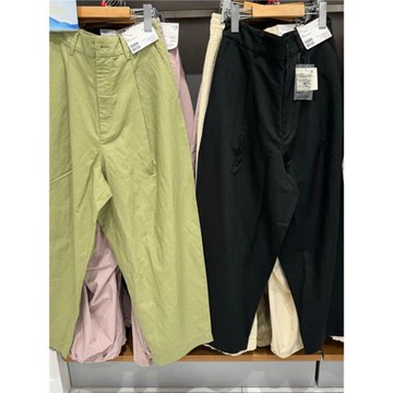 2024夏新款小個子棉麻混紡打褶窄口褲休閑九分褲女470937