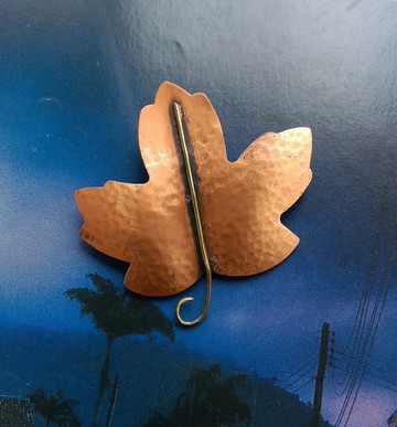 Vintage Jewelry 西洋古董飾品 Copper  Hallmark HMK 楓葉 別針
