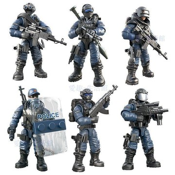 💖臺灣-出貨💖特警特種兵人仔武器男孩組裝模型多關節坦克軍事沙盤拚裝玩具模型玩具06s2