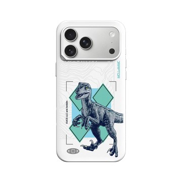iPhone 17 Pro Max SolidX 白 - Jurassic Park/ Jurassic World - 伶盜龍- 小藍