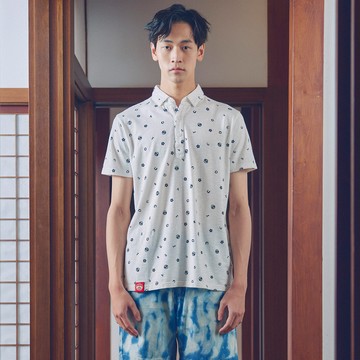 江戶勝｜男裝｜經典滿版印花短袖POLO衫