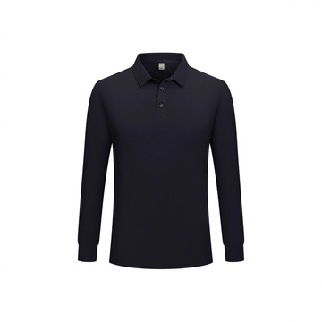 新款外貿2025秋冬男士時尚色翻領修身休閑長袖簡約新品POLO衫廠家鑫弘-衣錦男裝