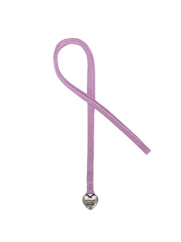 HEART CHARM_lavender pink suede