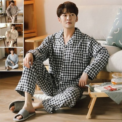 ヴィジョン ストリートウェア パジャマ メンズ 春秋 長袖ルームウェア 上下 2点 ナイトウェア 綿 チェック柄 前開き 大きいサイズ 柔らかい 紳士用 部屋着 寝間着 通販 Lineポイント最大get Lineショッピング