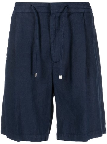 Lardini - drawstring-waist linen bermuda shorts - men - Linen/Flax - 48 - Blue