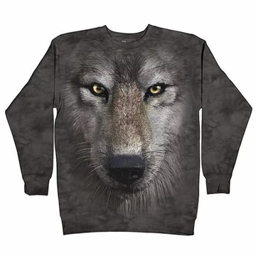 【摩達客】(現貨) 美國進口The Mountain 狼臉 厚棉休閒運動衫