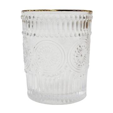 Caldo 卡朵生活 雕花金邊玻璃水杯 L-LAM188  單一顏色  1個