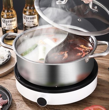 鴛鴦鍋 鴛鴦鍋家用304不銹鋼電磁爐專用涮鍋加厚火鍋鍋大容量盆鍋具火鍋